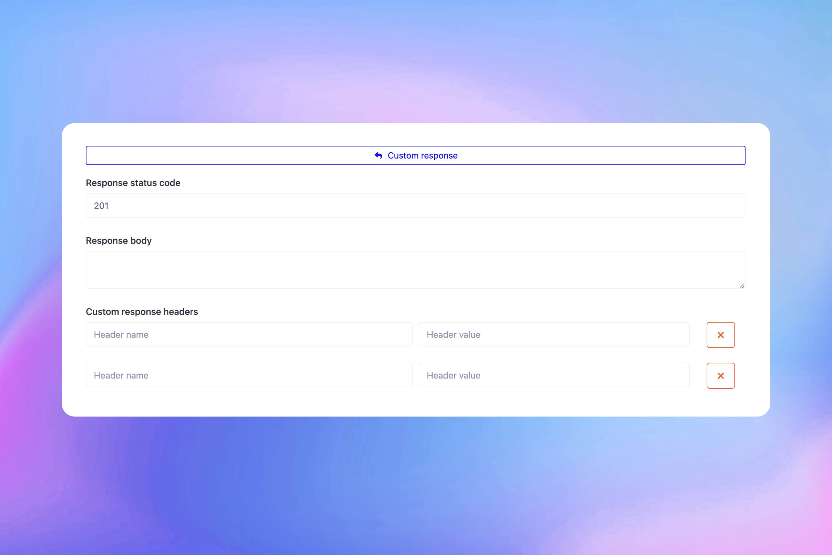 Captura de pantalla de la función de respuestas HTTP personalizadas del monitor de la aplicación